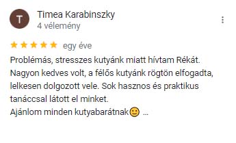 Csizmadia Réka kutyaoktató vélemények Tímea Karabinszky